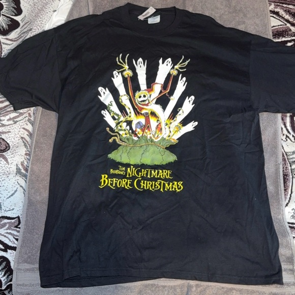 Disney Black Short Sleeve Tee with Nightmare Before Christmas Design